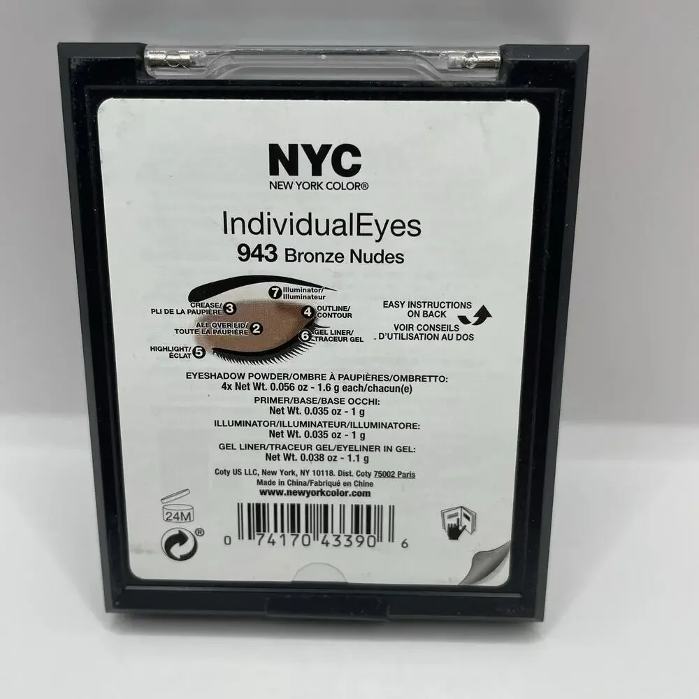 NYC Individual Eyeshadow Palette 943 Bronze Nudes Brown Eyes NEW‎ SEALED